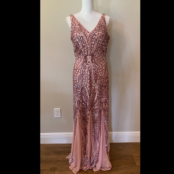 Nightway Pink Sequin Dress - Picture 8 of 11